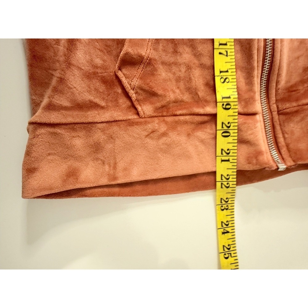 Victoria's Secret PINK Velour Zip Hoodie Coral Emboidered Logo Jacket Small - Picture 8 of 11